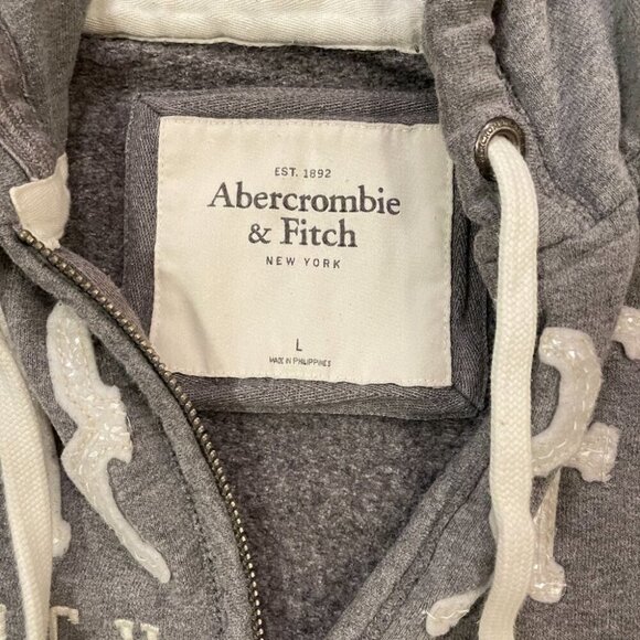 VINTAGE 2000s Y2K ABERCROMBIE GREY SEQUIN HOODIE - Picture 8 of 15